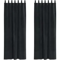 vidaXL Rideaux occultants 2 pièces Noir 140 x 225 cm Velours