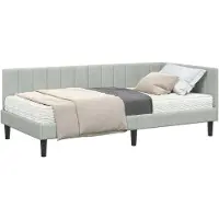 vidaXL Cadre de lit d'angle avec matelas avec tête de lit 2 pcs gris clair velours