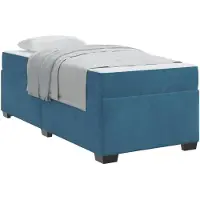 vidaXL Cadre de lit avec matelas bleu foncé 90 x 190 cm Tissu