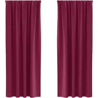 vidaXL Rideaux occultants avec anneaux 2 pcs vin rouge 260 x 140 cm