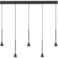 Lyora Suspension Net Droit 5 lumières noir