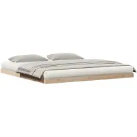 vidaXL Structure de lit en bois massif, couleur naturelle, 213,5 x 204 x 9 cm, en pin massif