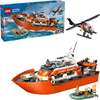 LEGO City - Le Bateau de Sauvetage et l'Hélicoptère des Garde-côtes 60504