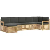 vidaXL Ensemble de canapés d'extérieur , 7 pièces, blanc et anthracite
