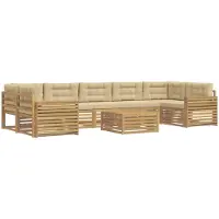 Syfax Ensemble de canapés d'extérieur 8 pc Blanc et Beige