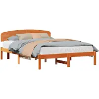 vidaXL Cadre de lit brun cireux 140 x 200 cm Pin massif