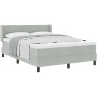 vidaXL Lit boxspring avec tête de lit, gris clair, 200 x 140 cm, velours