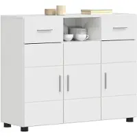 vidaXL Armoire en bois blanc brillant 88,5 x 30,5 x 73 cm Matériau dérivé du bois