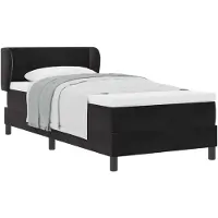 vidaXL Lit boxspring avec tête de lit noir 80 x 200 cm velours