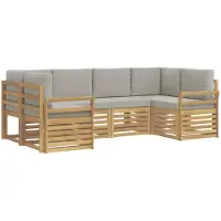 vidaXL Ensemble de canapés d'extérieur , 6 pièces, blanc et gris clair