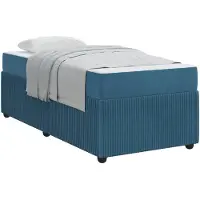 vidaXL Cadre de lit avec matelas bleu 90 x 200 cm Tissu
