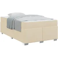 vidaXL Cadre de lit avec matelas Crème 120 x 190 cm Tissu