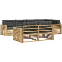 vidaXL Ensemble de canapés d'extérieur , 7 pièces, blanc et anthracite