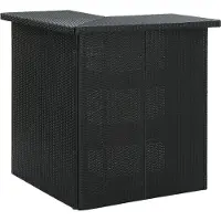 vidaXL Table d'angle noire, 100x50x105 cm, en polyrotin - Table haute - Tables hautes - Table de bar