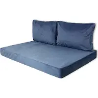 Madison Coussin pour palette 120x80 cm Bleu / Safier Blue | Tissu Outdoor Velvet