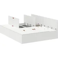 vidaXL Cadre de lit de rangement Blanc 160 x 200 cm Bois composite