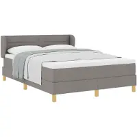 vidaXL Lit boxspring avec matelas Taupe 140 x 200 cm Tissu