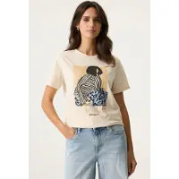 Garcia O260006 Short Sleeve T-shirt Beige M Femme