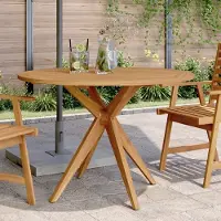 Prolenta Maison Exclusive - Table d'extérieur ronde en bois massif d'acacia, diamètre 110 cm, hauteur 75 cm