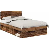 vidaXL Cadre de lit en vieux bois 120 x 190 cm Pin massif