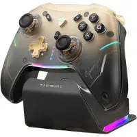 Machenike G5Pro Premium Edition Manette de jeu sans fil avec station de recharge - Noir et or (Android, iOS, Switch, Windows), Manette, Or, Noir