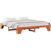 vidaXL Cadre de lit brun cireux 200 x 200 cm Pin massif