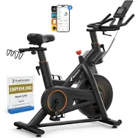 Merach Velo d'appartement magnetique, volant 10 kg, 16 niveaux, guidon/selle reglables, bluetooth, double porte bouteille, support halteres