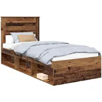 vidaXL Cadre de lit en vieux bois 90 x 200 cm Pin massif