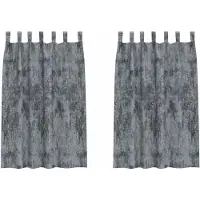 vidaXL Rideaux de velours avec rideaux 2 pcs Argent Gris 175 x 140 cm Velours