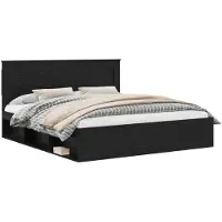 vidaXL Cadre de lit noir 200 x 200 cm Pin massif