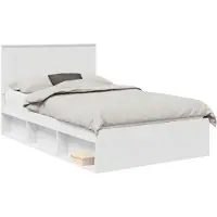 vidaXL Cadre de lit avec tête de lit Blanc 120 x 200 cm Pin massif