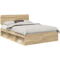 vidaXL Cadre de lit Chêne Sonoma 150 x 200 cm Pin massif