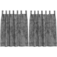 vidaXL Rideaux en velours avec tringles 2 pièces Gris 140 x 140 cm Velours