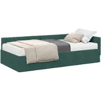 vidaXL Cadre de lit d'angle avec matelas Autres 2 pcs vert velours