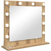 vidaXL Miroir de salle de bain en bois vieilli, 60 x 55 x 18 cm, forme rectangulaire