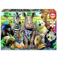 Hutter Educa - Drôles d'animaux du zoo - Puzzle 300 pièces