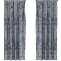 vidaXL Rideaux en velours avec tringles 2 pièces gris argenté 260 x 140 cm Velours