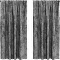 vidaXL Rideaux en velours avec tringles 2 pièces Gris 175 x 140 cm Velours