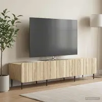 Prolenta Meuble TV exclusif - Dimensions : 147 x 34,5 x 32 cm. Matériau : panneaux de particules imitation chêne Sonoma