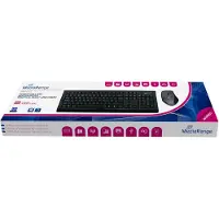 MediaRange Pack clavier sans fil et souris optique - 5 boutons - AZERTY (FR) - noir (FR, Filaire), Clavier, Noir