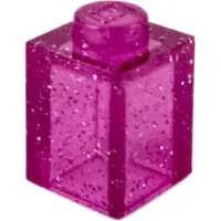 LEGO 50 pièces , pièces n° 3005 en rose scintillant (Glitter Trans-Dark Pink)