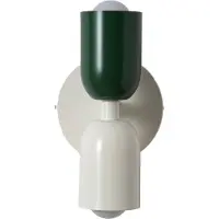 Alpinaluz TWIN Applique murale E27 2 lumières, lampe en métal vert et crème avec éclairage haut et bas