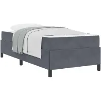 vidaXL Cadre de lit avec matelas gris foncé 100 x 200 cm Tissu