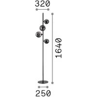 Ideal Lux Lampadaire Contemporain Perlage Métal Laiton 4 Lumières G9 3W 3000K Lumière Chaude