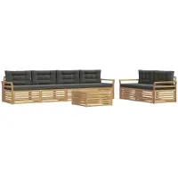 Syfax Ensemble de canapés d'extérieur 7 pc Blanc et anthracite
