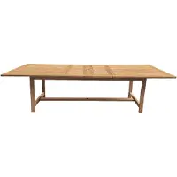 Axi Raisa Table de Jardin Rectangulaire - Extensible - Marron | Table à Manger Aspect Teck pour Jardin / Terrasse | Meuble d'Extérieur pour 10-12