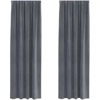 vidaXL Rideaux occultants 2 pcs gris clair 140 x 245 cm velours