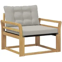 vidaXL Ensemble de canapés d'extérieur en bois d'acacia massif et textilène blanc