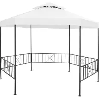 Syfax Belvédère de jardin 323x275x265 cm Blanc 180 g/m²