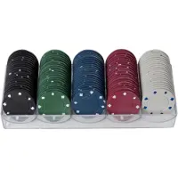 Engelhart Jetons de 40 mm, 4 grammes (100 pièces) en boîte - cinq couleurs